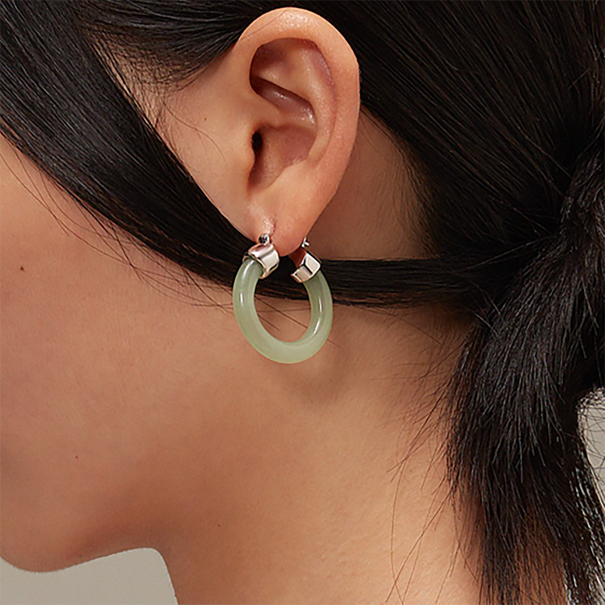 YVMIN x XUZHI Jade Hoop Earrings Asian Lifestyle Boutique CHOP