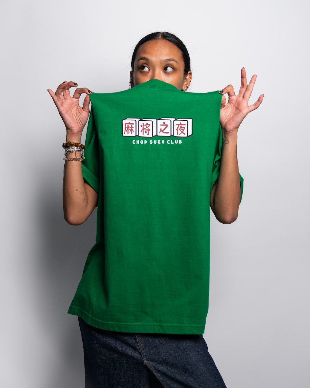 Mahjong Night T-shirt Green - Asian Lifestyle Boutique – CHOP SUEY