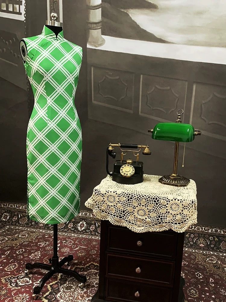Lime Green Diamond Qipao M (4)
