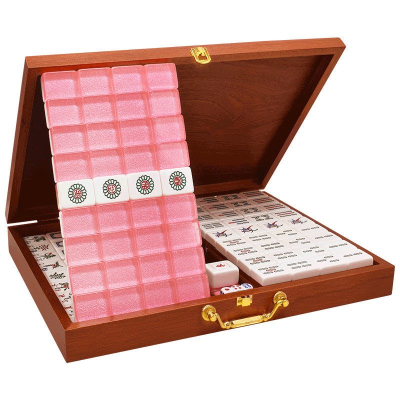 Pink Tile Chinese Mahjong Set