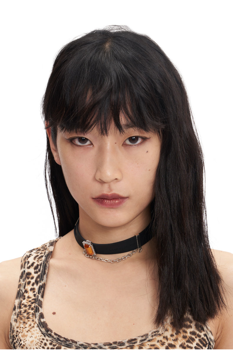 Black Silicone Choker with Chain by Cough in Vain | Chop Suey Club