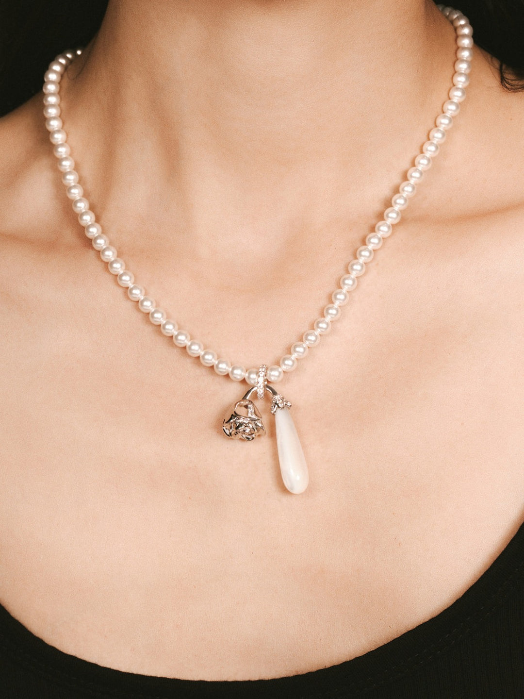 YVMIN x SHUSHUTONG Sleeping Rose Pearl Necklace - Chop Suey Club