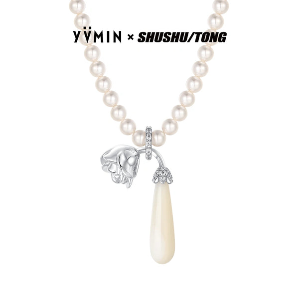 YVMIN x SHUSHUTONG Sleeping Rose Pearl Necklace - Chop Suey Club