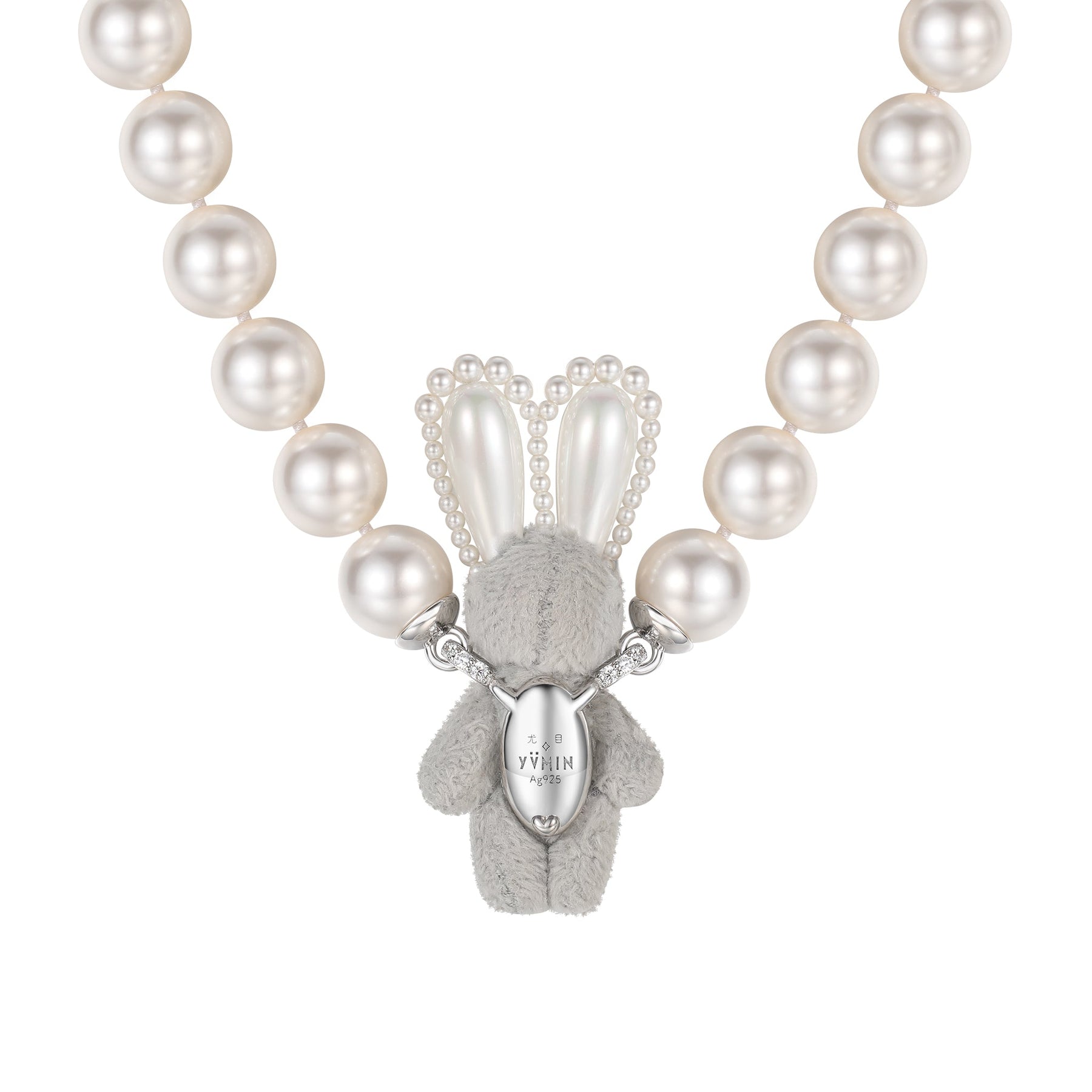 Gem Plush Pearl Bunny Necklace - Asian Lifestyle Boutique – CHOP SUEY CLUB